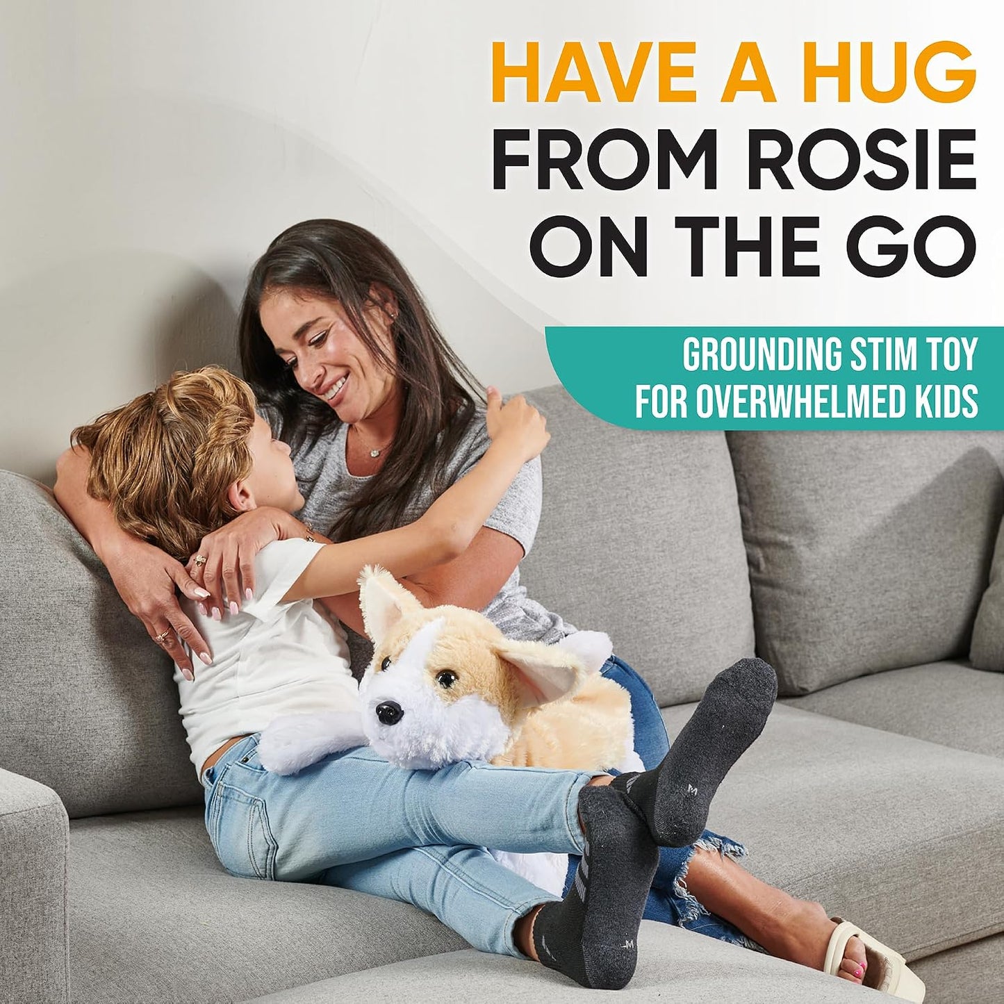 FRIENDLY CUDDLE Weighted Lap Blanket for Kids & Adults – Kids Weighted Blanket – ASD, Sensory Processing Weighted Stuffed Animals Dog Toy – Microwavable Weighted Lap Pad for Kids, 5 Lbs.