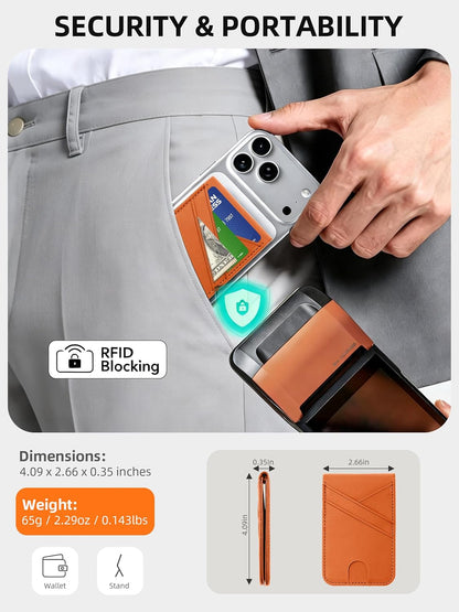 TopMade Magnetic Wallet Stand Tracker for Magsafe (iOS Only), Black