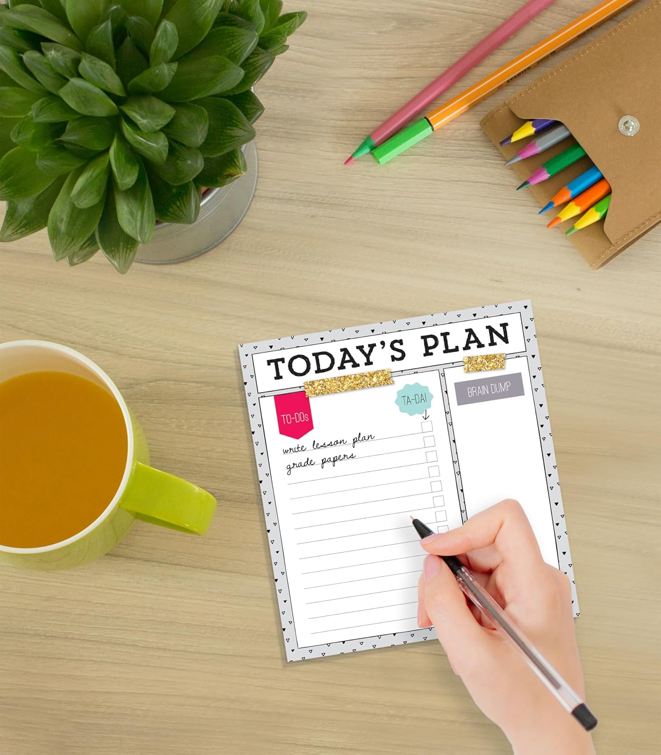 Carson Dellosa Today's Plan Notepad, 50 Sheet Note Pad With Lined Paper for To Do List and Checklist, Classroom Organization Stationery, Desk Accessories and Office Supplies