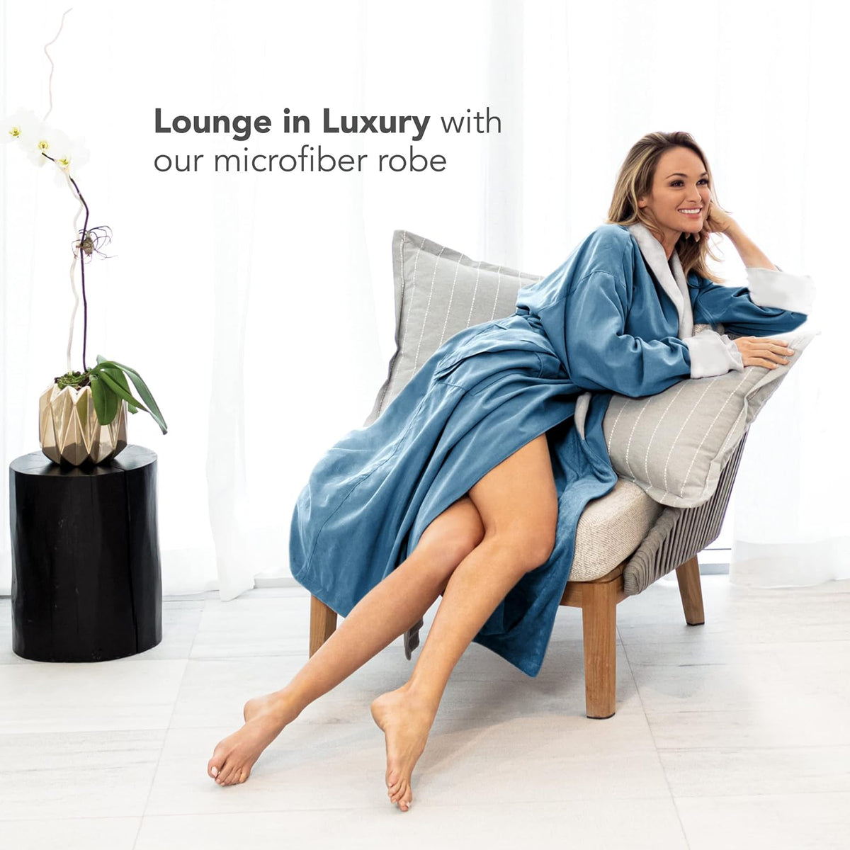 Women's Microfiber Robe by BOCA, Luxury Hotel Bathrobe, Generous Sizing