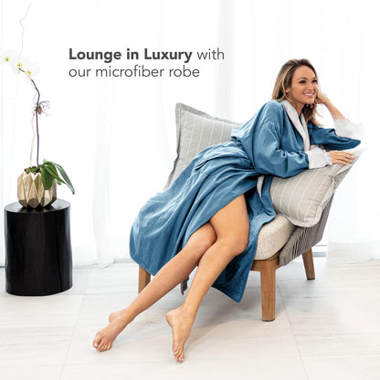 Women's Microfiber Robe by BOCA, Luxury Hotel Bathrobe, Generous Sizing
