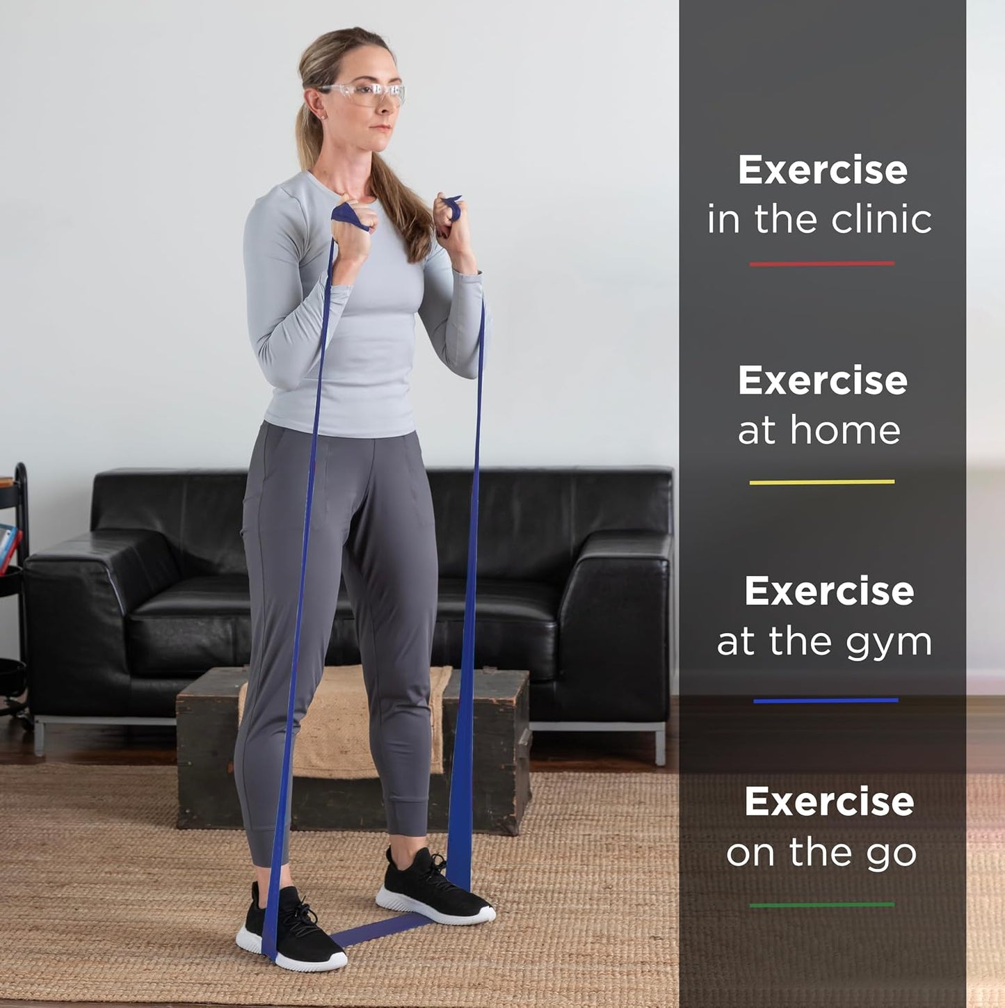 THERABAND Professional Resistance Bands Set, 7 Pack 6 ft Exercise Bands for Working Out, Stretch Bands for Physical Therapy, Pilates & Full Body Workout, Levels 1–7
