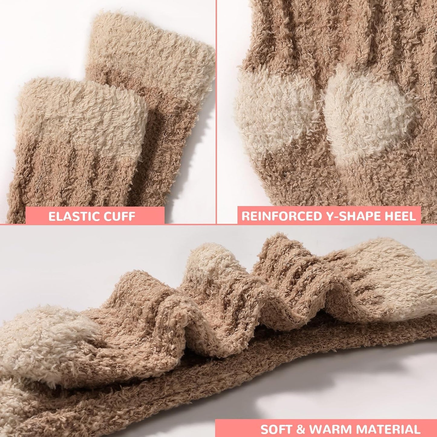 Premillow Womens Fuzzy Socks Fluffy Socks Women Winter Cozy Sock Warm Slipper Home Sleeping Sock for Women