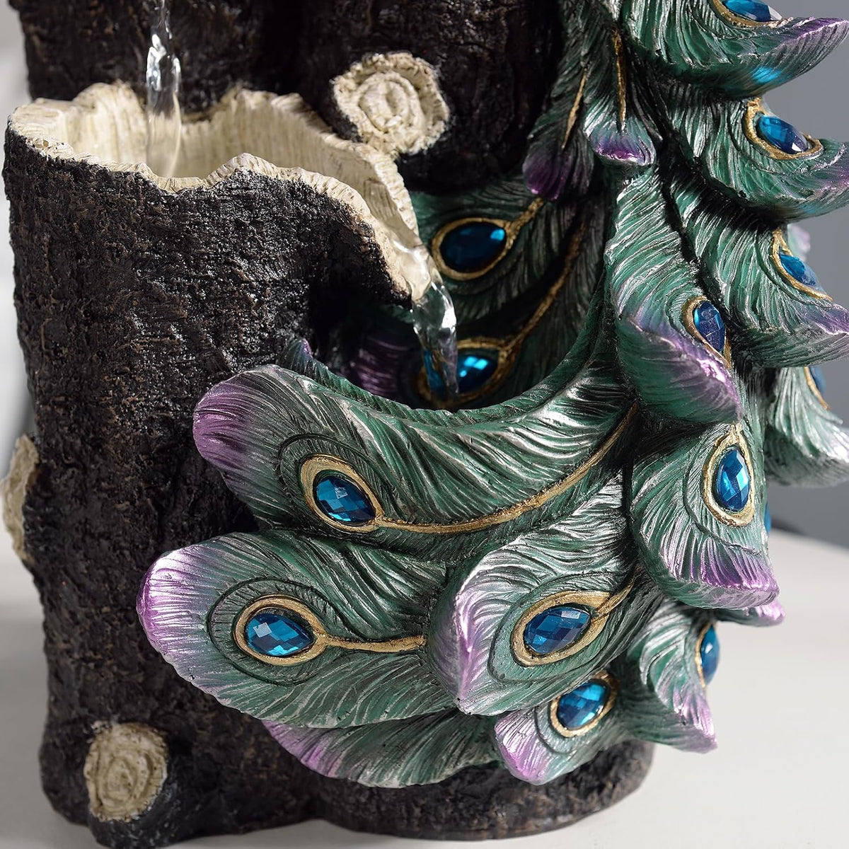 Kalona Tabletop Water Fountain, Indoor Waterfall with Resin Rock Design