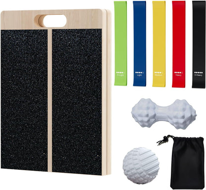 TEMI Slant Board for Calf-Stretching - Wooden Incline Wedge Stretcher for Squats, Foot & Ankle Mobility, Portable Fitness Equipment, Balance Block for Heel Stretch