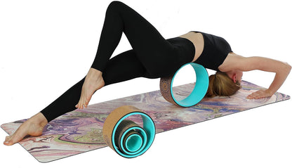 Aozora Yoga Wheel 13" with Most Detailed Book Step by Step Guide on How to Do 30+ Poses! Perfect for Stretching and Improving Backbends