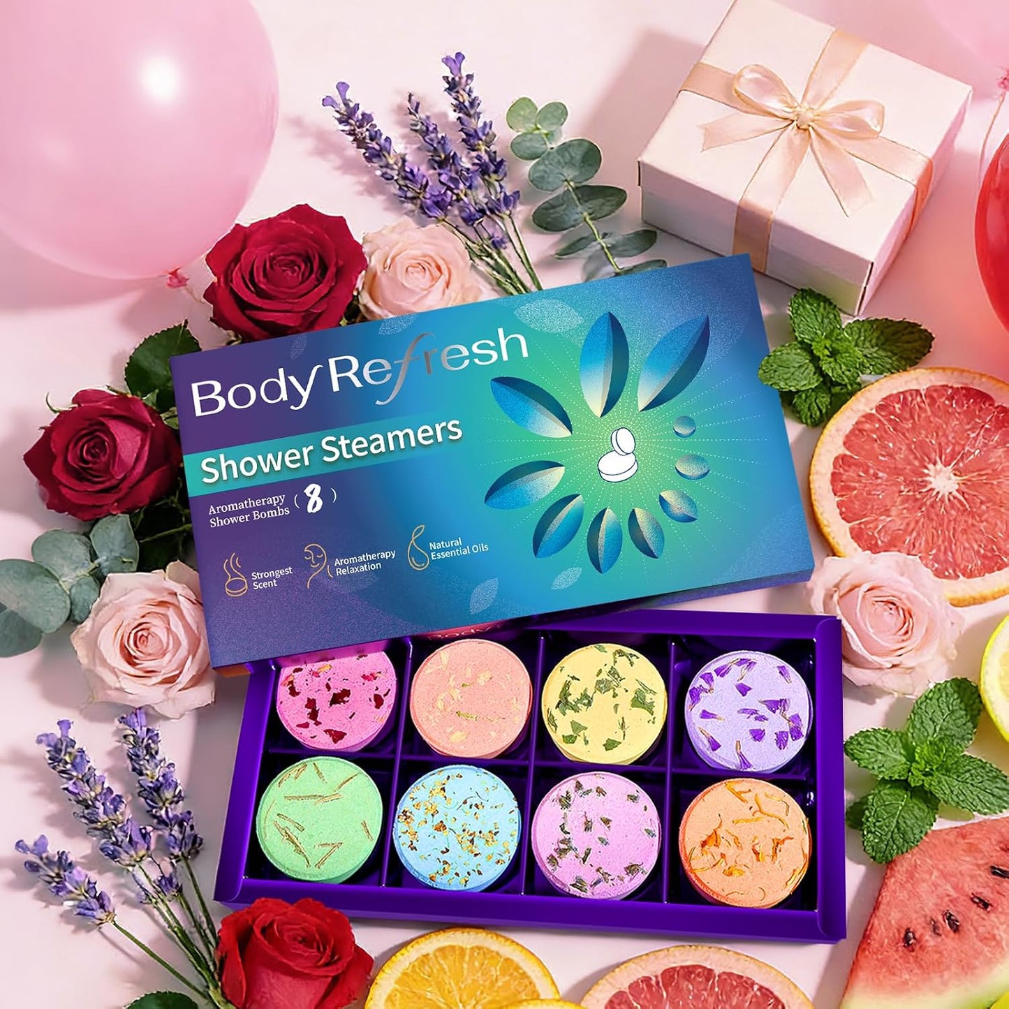 Shower Steamers Aromatherapy-8 Pack Shower Bombs with Essential Oils, Mothers Day Gifts for Mom Wife, Birthday Gifts for Women Self Care Relaxation Home SPA Teacher Appreciation Gift (Green)