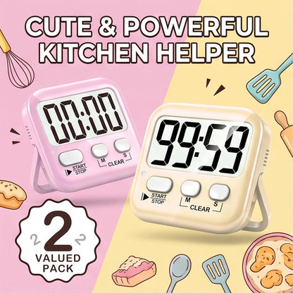 Antonki 2 Pack Digital Timer for Kids Classroom Kitchen Timers for Cooking