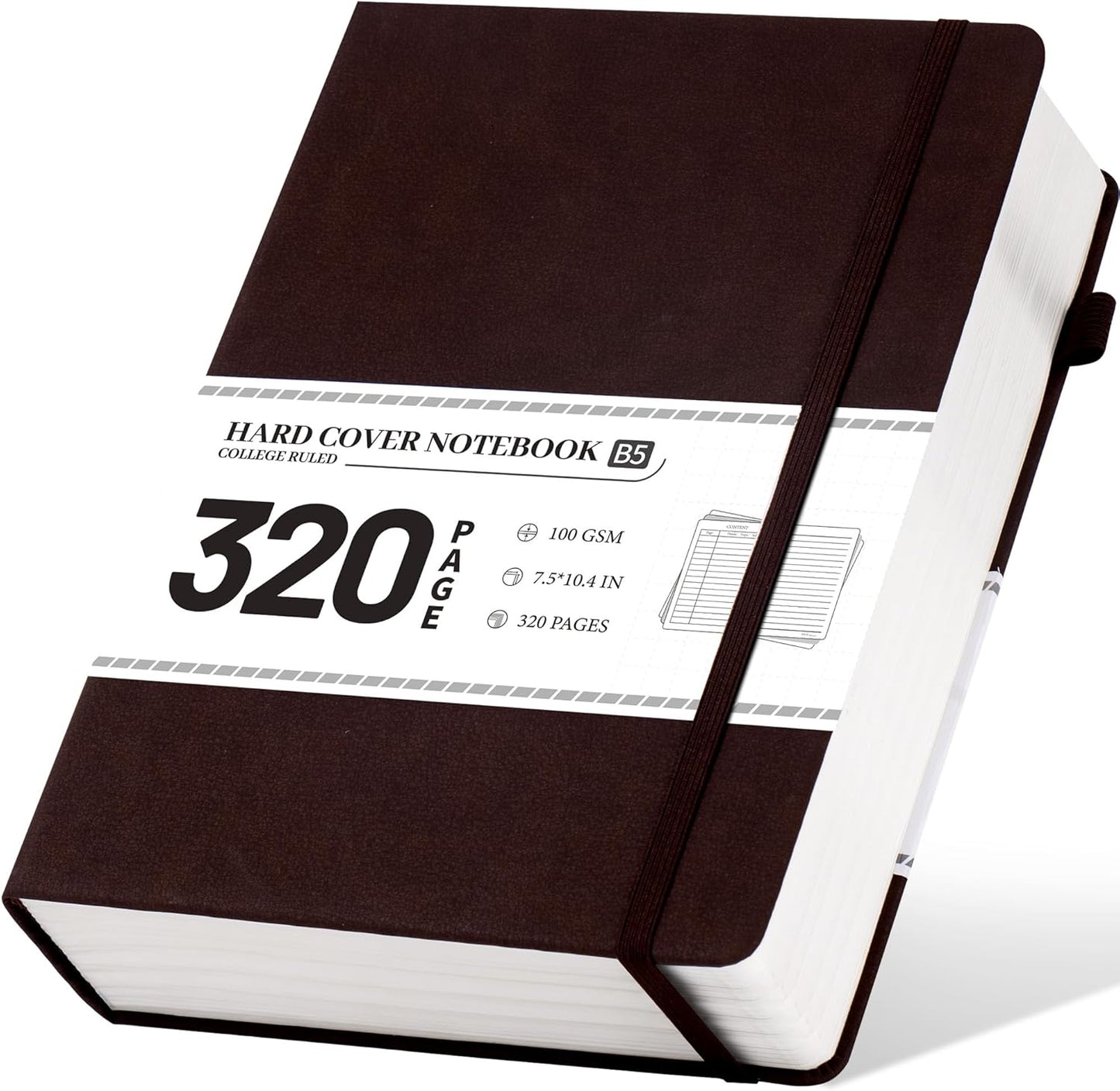 CAGIE Lined Journal Notebook for Women Men 320 Pages 100 Gsm Paper Thick Journaling Notebooks A5 Leather Journals for Writing Hardcover Journal Supplies for Work Note Taking Diary, 5.7x8.3 In, Green