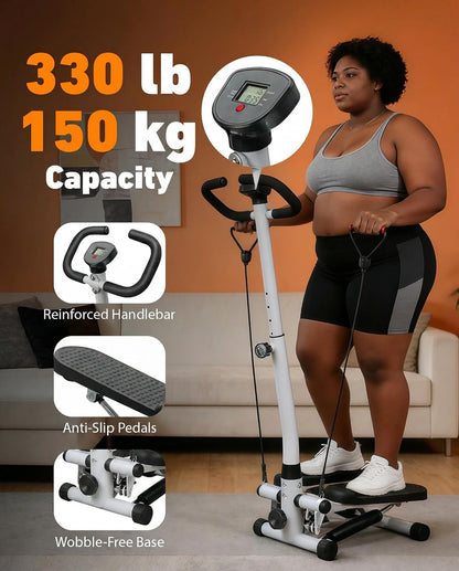 RORALA Twist Stepper with Handlebar,Stair Step Machine for Cardio Workout,Compact Home Exercise Equipment,300LBS MAX Weight Capacity