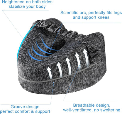 Vertdens Leg Pillow, Knee Pillow for Side Sleepers, Leg Pillows for Sleeping, Knee Cushion for Sleeping,Suitable for Relieving Leg, Back, Knee Pain