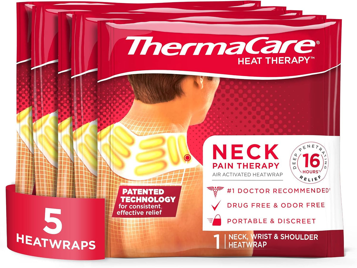 ThermaCare Heat Wraps for Neck & Shoulder Pain Relief, 5 Count