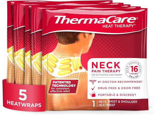 ThermaCare Heat Wraps for Neck & Shoulder Pain Relief, 5 Count