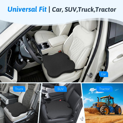 Wedge Car Seat Cushion for Better Visibility & Sciatica Pain Relief - High Density Memory Foam, Non-Slip Ergonomic Car Seat Cushion for Driving, Universal Fit for Car, SUV,Truck & Tractor