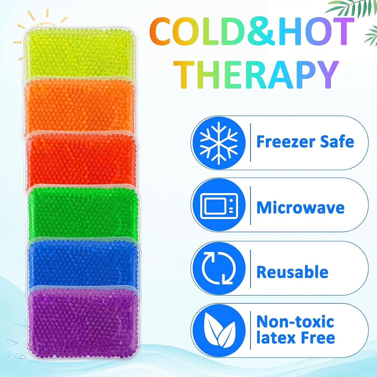 TrelaCo 24 Pcs Gel Bead Ice Pack 4 x 6 Inch Reusable Hot Cold Pack Soft Small Gel Cooling Pad Compress for Sports Swelling, Knee, Shoulder, Foot, Back, Ankle, Neck, Elbow Injuries Wrap Pain Relief