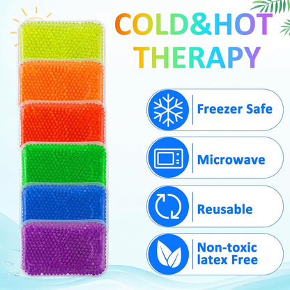 TrelaCo 24 Pcs Gel Bead Ice Pack 4 x 6 Inch Reusable Hot Cold Pack Soft Small Gel Cooling Pad Compress for Sports Swelling, Knee, Shoulder, Foot, Back, Ankle, Neck, Elbow Injuries Wrap Pain Relief