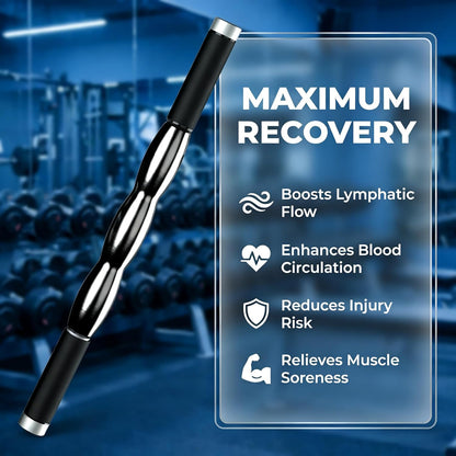 Deep Tissue Massage Stick - Cold Therapy Tool with Steel Ice Roller for Muscle Relief, Portable Gel Roller for Neck, Back, Leg & Lower Body Recovery, Effective Inflammation & Pain Relief