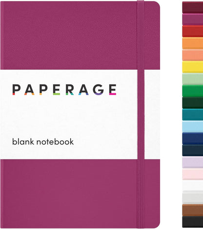 PAPERAGE Lined Journal Notebook, Hardcover Journal for Women & Men, 160 Pages, (5.6 in x 8 in), College Ruled Journaling Notebook for Work, School Supplies & Note Taking, (Black)