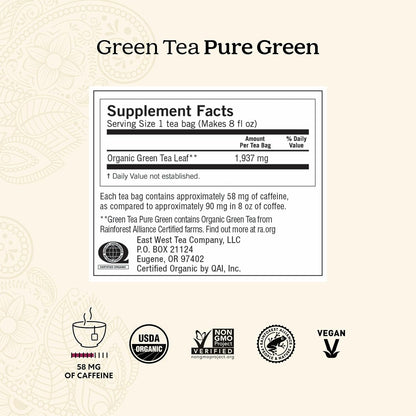 Yogi Pure Green Tea, 16 Tea Bags (6 Pack)