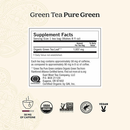Yogi Pure Green Tea, 16 Tea Bags (4 Pack)
