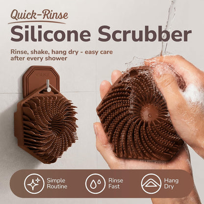 SILKLE Silicone Body Scrubber Exfoliator, Shower Scrubber & Silicone Loofah