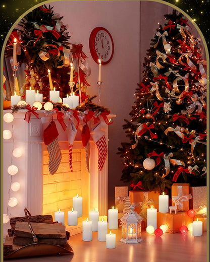 VIHOSE 12 Pack White Flameless Candles Set with Remote and Timer Flickering Flameless Battery Candles Flat Top LED Pillar for Wedding Outdoor Home Festival Decoration(D 3'' H 4'' 5'' 6'')