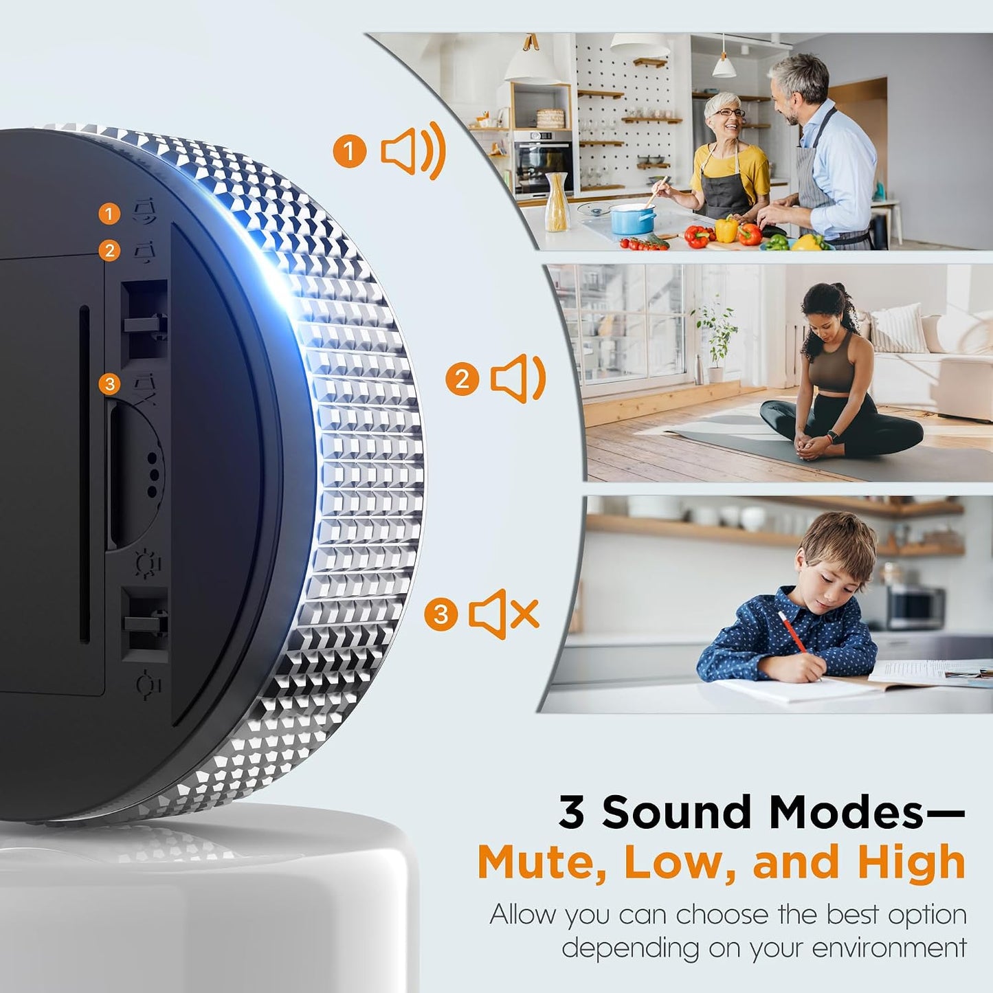 Digital Kitchen Timer, Magnetic Kitchen Timer Clock with Large LED Display, Countdown Count Up, Rotary Dial, 5/15/25 Min Presets, 3 Volume Levels for Cooking, Productivity, Pomodoro, Classroom
