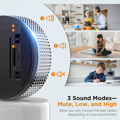 Digital Kitchen Timer, Magnetic Kitchen Timer Clock with Large LED Display, Countdown Count Up, Rotary Dial, 5/15/25 Min Presets, 3 Volume Levels for Cooking, Productivity, Pomodoro, Classroom