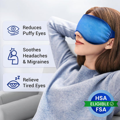 Cooling Eye Mask for Puffy Eyes: Fsa Eligible ltems Hsa, Migraines Headache Fast Relief After Surgery Care Cold Compress, Reusable Face Ice Pack Gel for Dark Circles, Gentle Weighted Sleep Mask Purple
