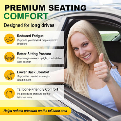 kingphenix Memory Foam Car Seat Cushion for Driver and Office Chair Comfort