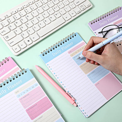 20 Pack To Do List Notepad, Daily To Do List Notebook, 5" x 8" 30 Sheets Spiral Paper Planner Notebook, A5 Undated Daily Planner Notepad with Checklist for Office Planning, Schedules