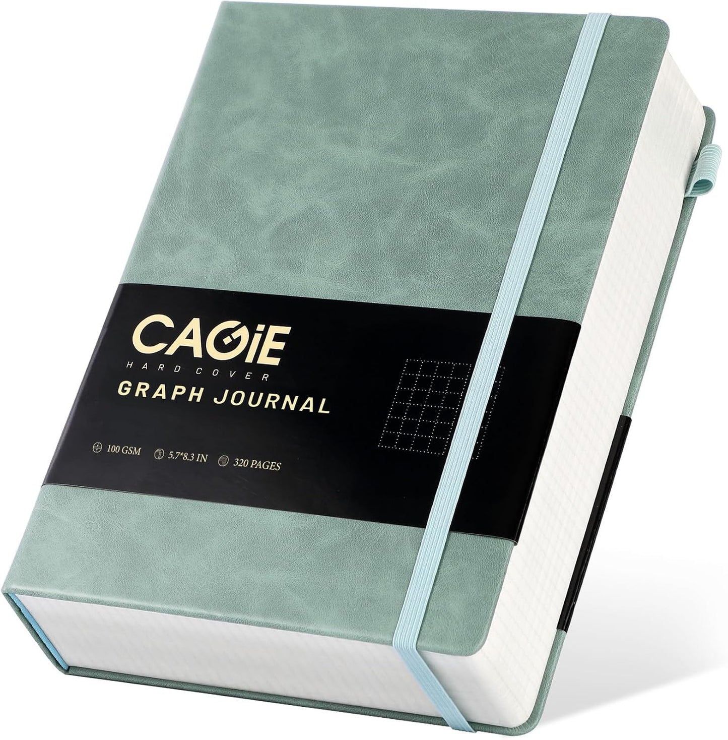 CAGIE Lined Journal Notebook for Women Men 320 Pages 100 Gsm Paper Thick Journaling Notebooks A5 Leather Journals for Writing Hardcover Journal Supplies for Work Note Taking Diary, 5.7x8.3 In, Green