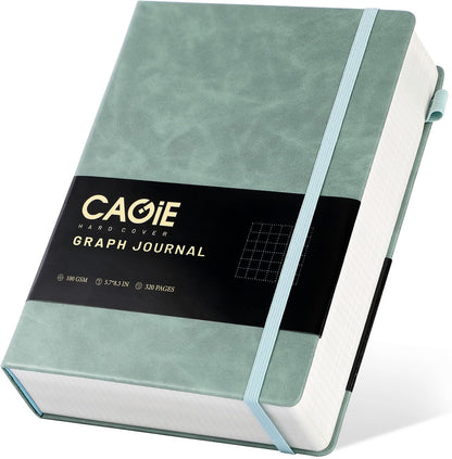 CAGIE Lined Journal Notebook for Women Men 320 Pages 100 Gsm Paper Thick Journaling Notebooks A5 Leather Journals for Writing Hardcover Journal Supplies for Work Note Taking Diary, 5.7x8.3 In, Green