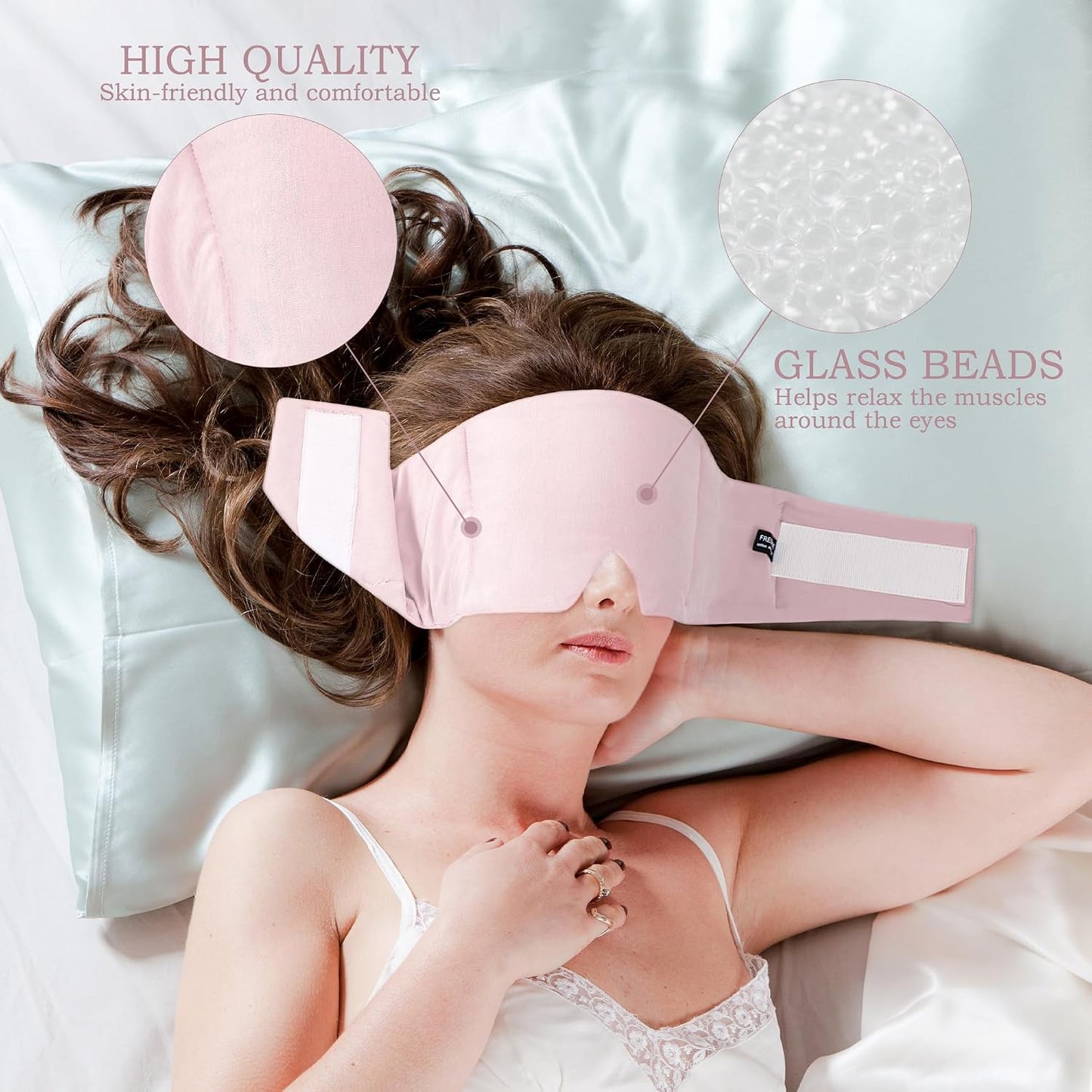 FRESHME Weighted Eye Mask for Sleeping - Gray Blackout (0.7lb/11oz) Cotton Heavy Weighted Eye Pillow for Men Women, Oversize Large Soft Sleep Face Eyes Cover with Nose Pad for Sidesleeper