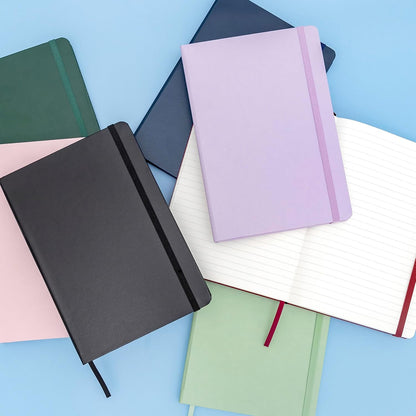 PAPERAGE Lined Journal Notebook, Hardcover Journal for Women & Men, 160 Pages, (5.6 in x 8 in), College Ruled Journaling Notebook for Work, School Supplies & Note Taking, (Black)
