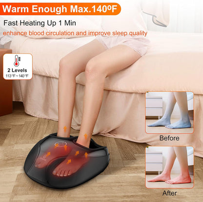COMFIER [2026 Gift for Men,Women,Shiatsu Foot Massager with Fast Heat,Kneading Rolling Compression,Extra Vibration, FSA Eligible HSA Store, Plantar Fasciitis,Neuropathy Pain, Bigger Size 13IN