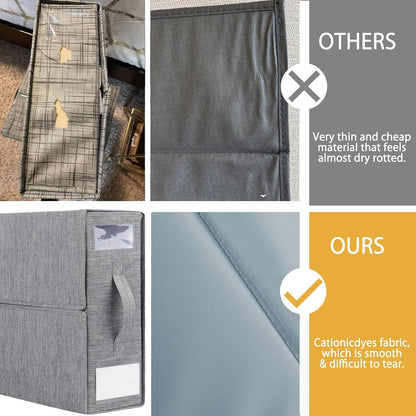 Cosybreeze Bed Sheet Organizers and Storage 2 Pack Foldable Linen Closet Organizer with Window - Full/Twin Size Bedding Storage for Duvet Cover, Bedding Clothes (Gray)
