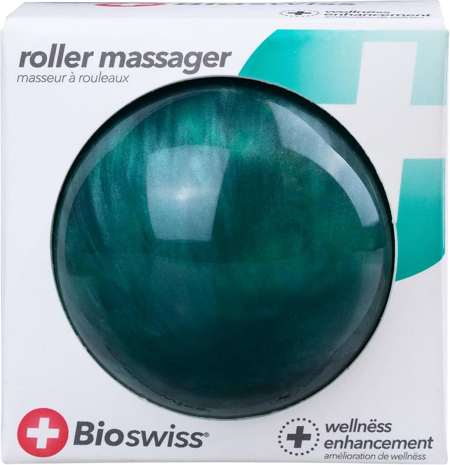 BioSwiss Claw Massage Roller, Handheld Muscle Massager with 5 Rotating Heads for Back, Legs, and Shoulder
