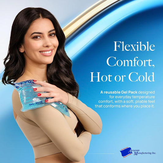 Flexible Reusable Gel Packs for Neck, Wrist, Arm, Back and Shoulder Pain Relief - Versatile Hot or Cold Gel Packs for Injuries, Sore Muscles or Toothache Pain Relief, Blue, 9" x 12", 1 Pack
