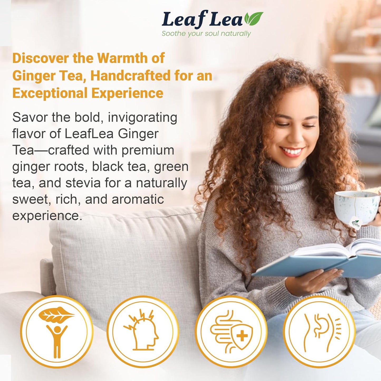 LeafLea Peppermint Tea Bags, Pure Single-Ingredient Mint Tea, 40 Count | Just Real Peppermint Leaves, Cool Refreshing Taste, Te De Menta, Caffeine-Free, Vegan, Individually Foil-Wrapped