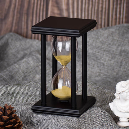 BELLAWARE Hourglass Timer with Red Sand, 60 Minute Wooden Sand Timer | Creative Handcraft Decoration