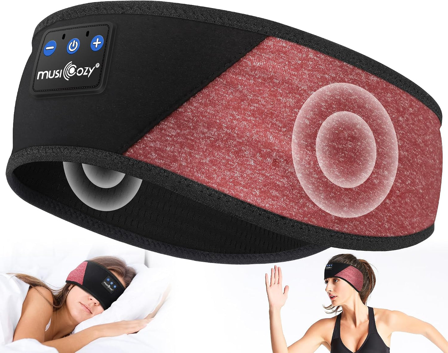 MUSICOZY Sleep Headphones Bluetooth 5.4 Headband, Wireless Earphones Music Sleep Earbuds Sleeping Eye Mask with HD Stereo Speakers for Workout Running Travel Yoga, Ideal Gifts for Men Women Mom Dad