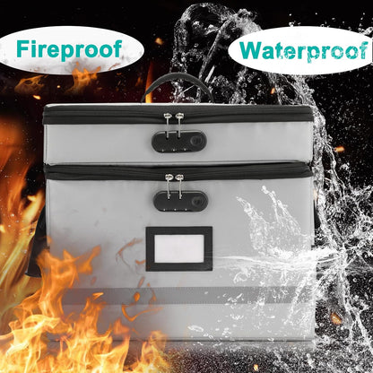EXLIFBAG Fireproof File Organizer with Lock, 1 Layer