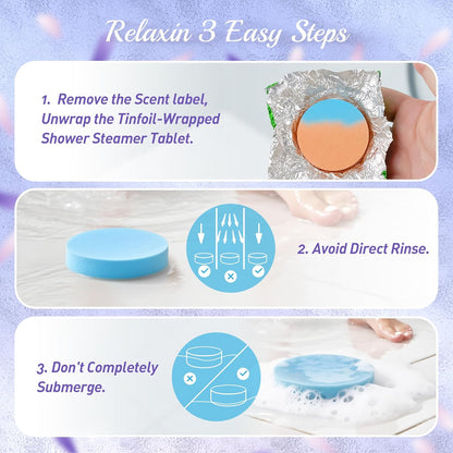 48pcs Aromatherapy Shower Steamers - Relaxation Birthday Christmas Set for Women and Men, Shower Bombs Tablets for Stress Relief and Self Care, Luxury Home Spa