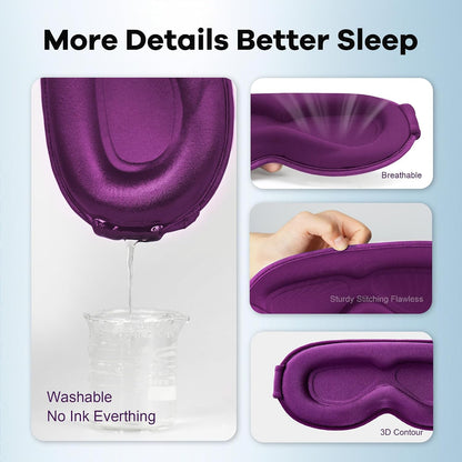 Blackout Weighted Eye Mask for Sleeping: 3D Contoured Gentle-Pressure Sleep Mask for Men & Women - Airplane Travel & Night Shift Essentials, Zero Eye Pressure, Breathable Blindfold, Black