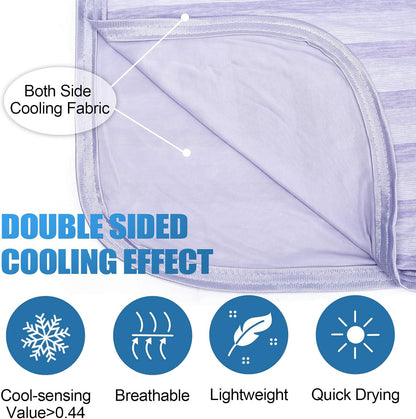 Ailemei Direct Cooling Throw Blanket for Hot Sleepers,Double Sided Cold Effect, Lightweight Breathable Summer Bed Blanket for Couch, Transfer Heat to Keep Body Cool Night Sweats,50"x70"