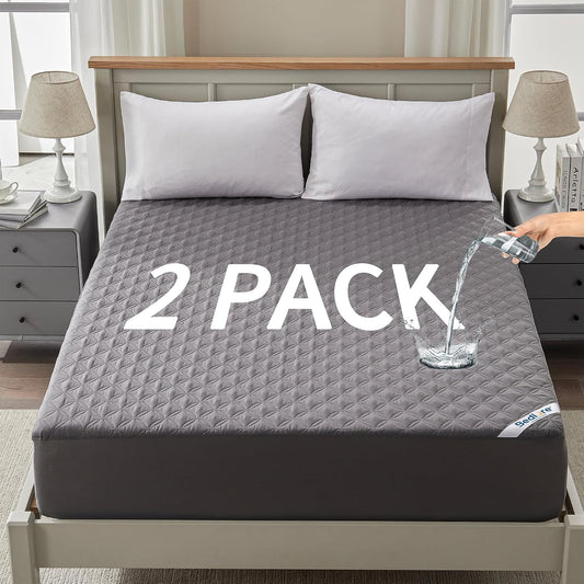 BEDLORE 2 Pack Waterproof Mattress Protector, Queen Size Mattress Pad
