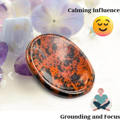 Amazing Gemstone Labradorite Thumb Worry Stone, Anxiety Stone, Healing Crystals - Piedra Crystal Fidget for Gift, Meditation, Calming, Relaxation, Stress Relief - Colors C