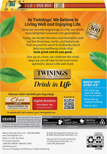 Twinings Earl Grey Black Tea K-Cup Pods for Keurig, 24 Count (Pack of 2)