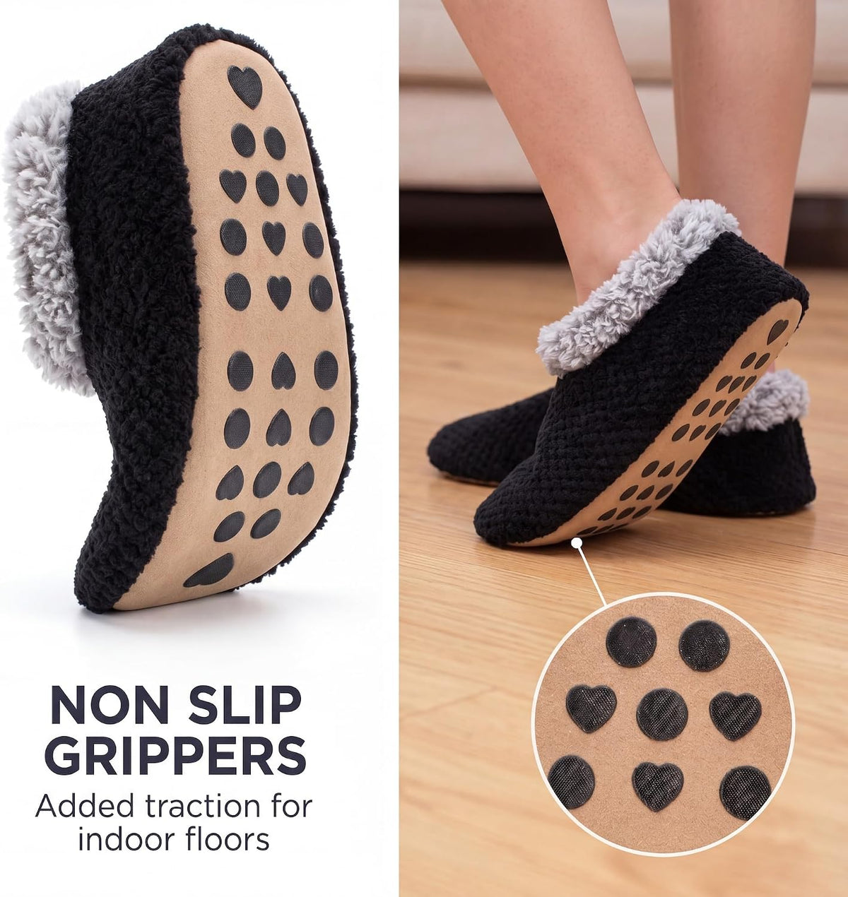 Cozylook Fuzzy Slippers for Women Indoor Soft Sole Slipper Socks
